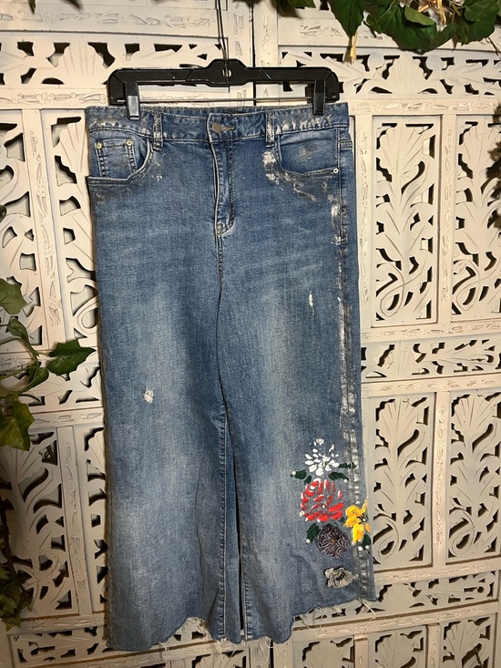 Gabby Isabella Other - GIRLS GABBY ISABELLA INTRIGUING WASHED OUT BLUE DENIM PAINTED DECO BOHO JEANS